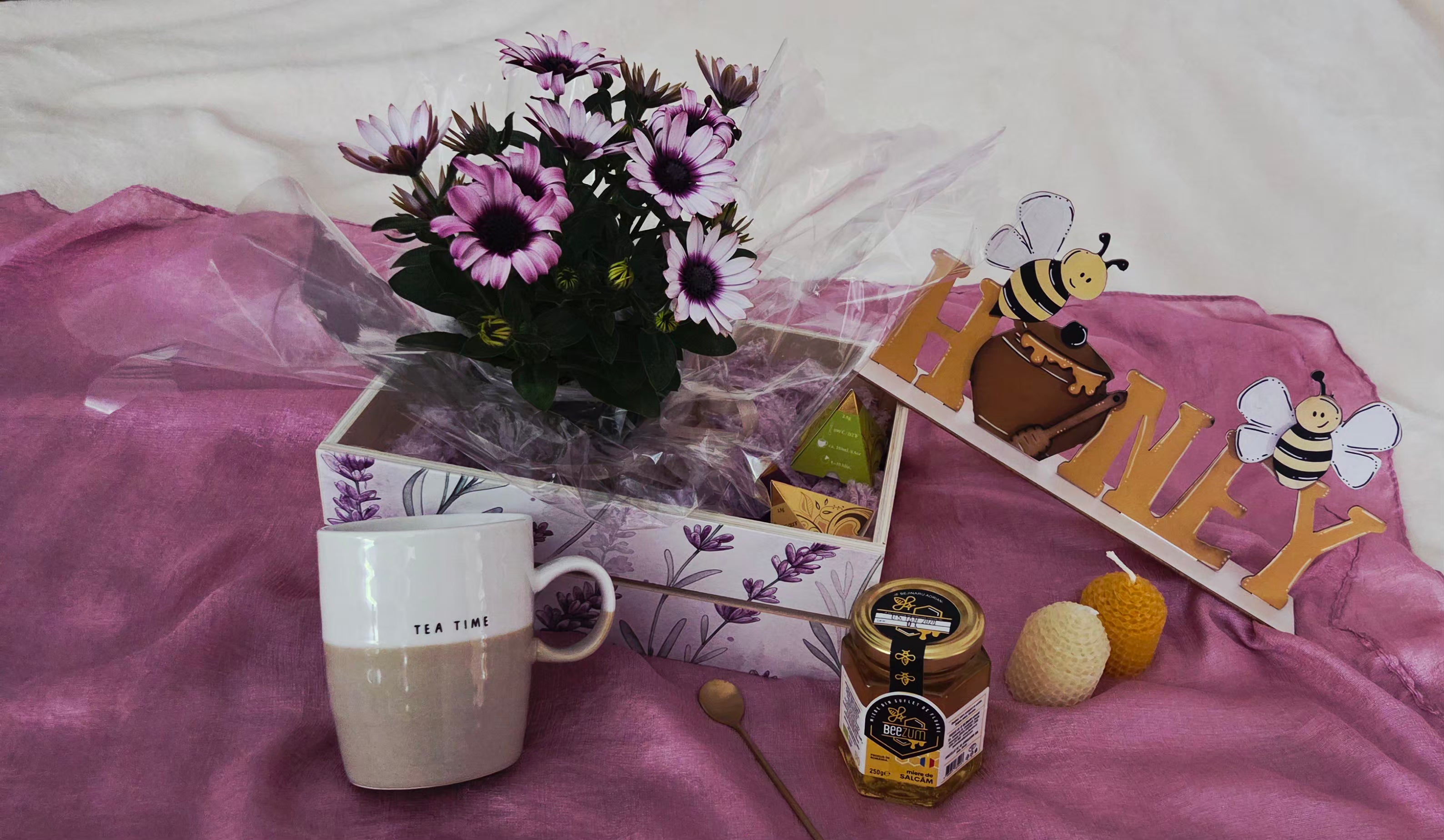 Personalized Wooden Gift Box with Plant & Self-Care Essentials
