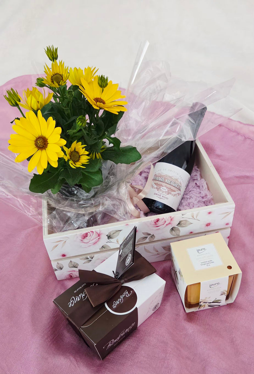 Personalized Wooden Gift Box with Plant & Self-Care Essentials