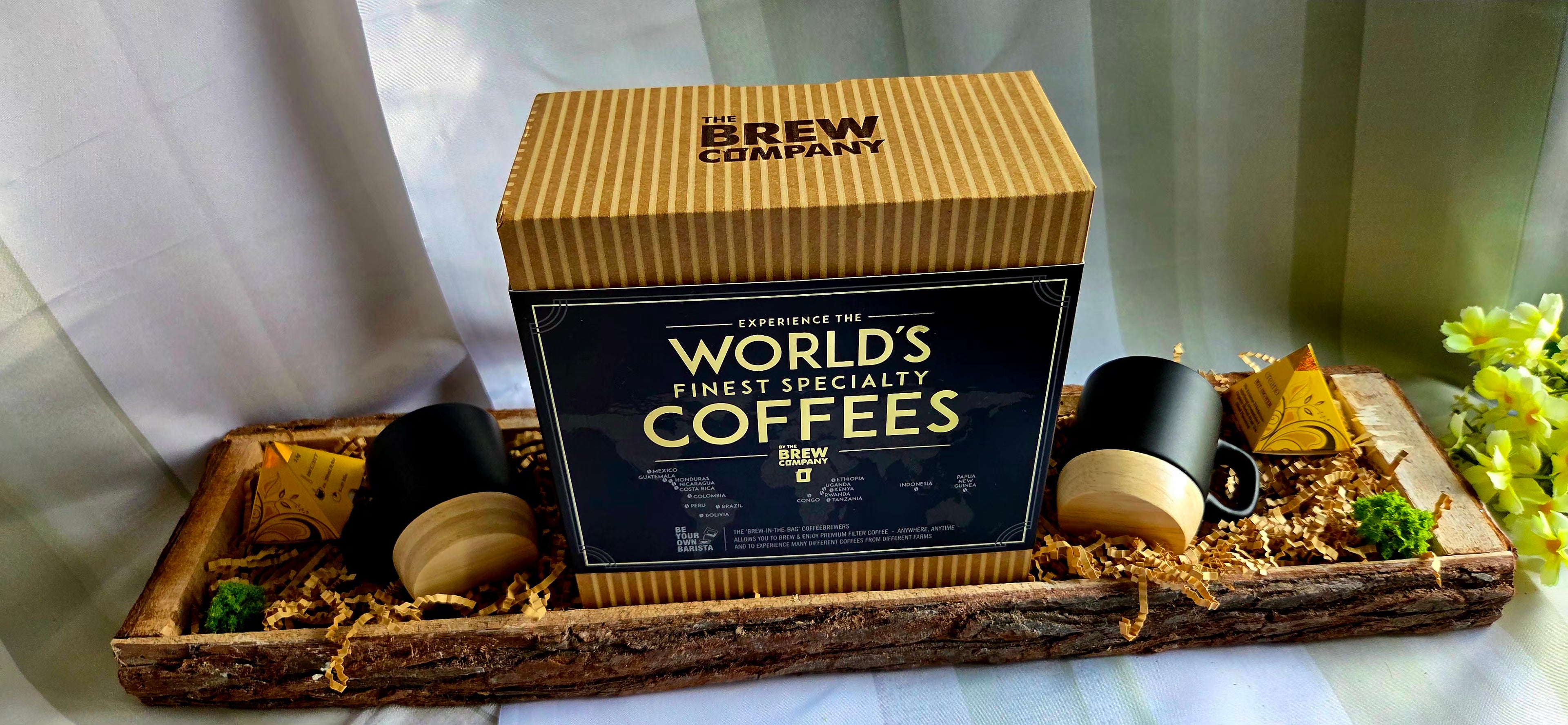 World Coffee Experience on Natural Wood