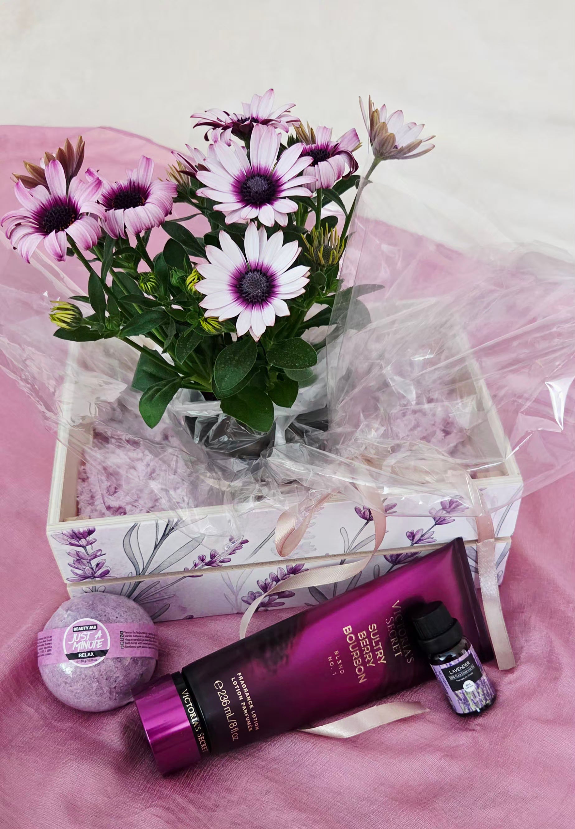 Personalized Wooden Gift Box with Plant & Self-Care Essentials