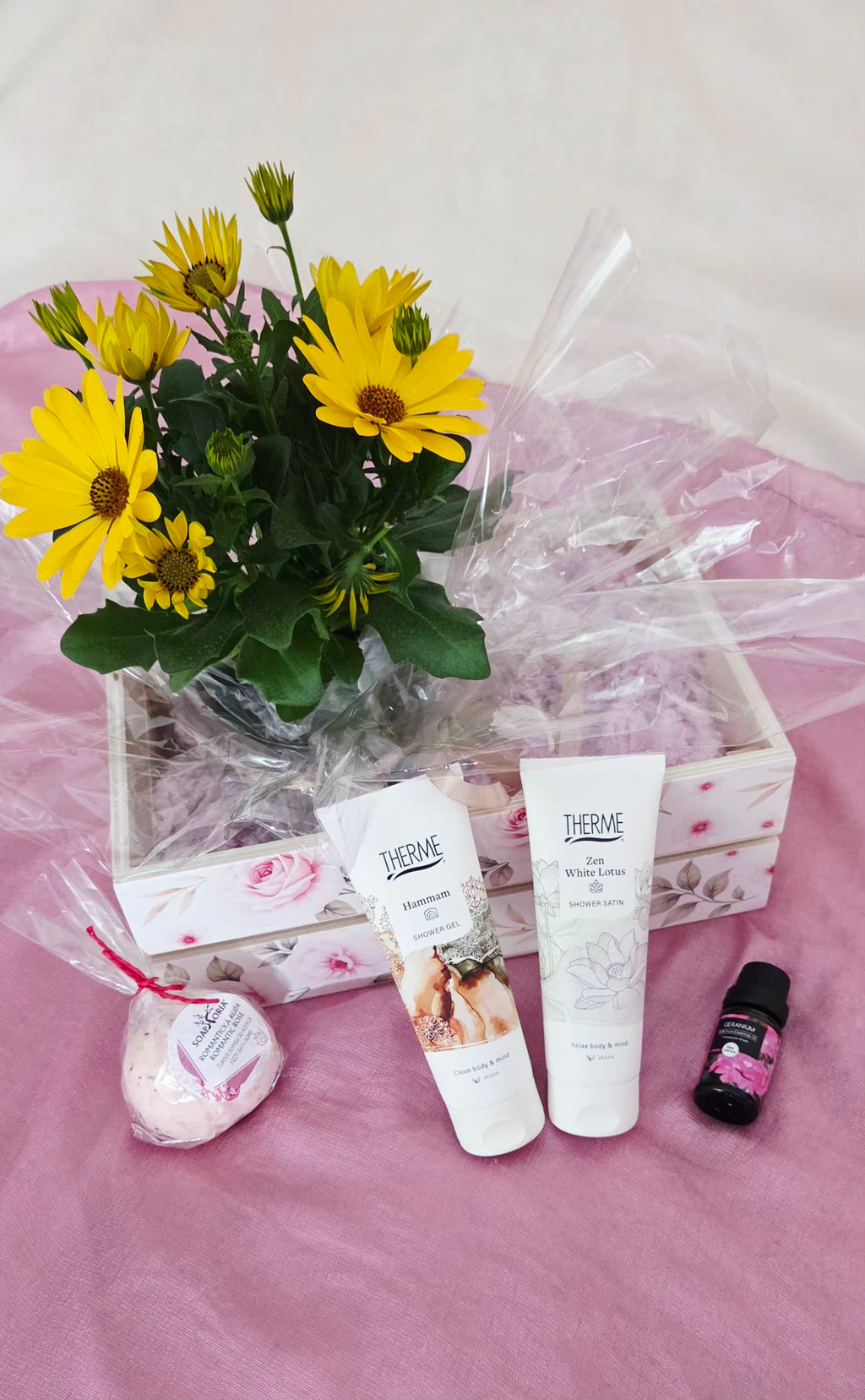 Personalized Wooden Gift Box with Plant & Self-Care Essentials