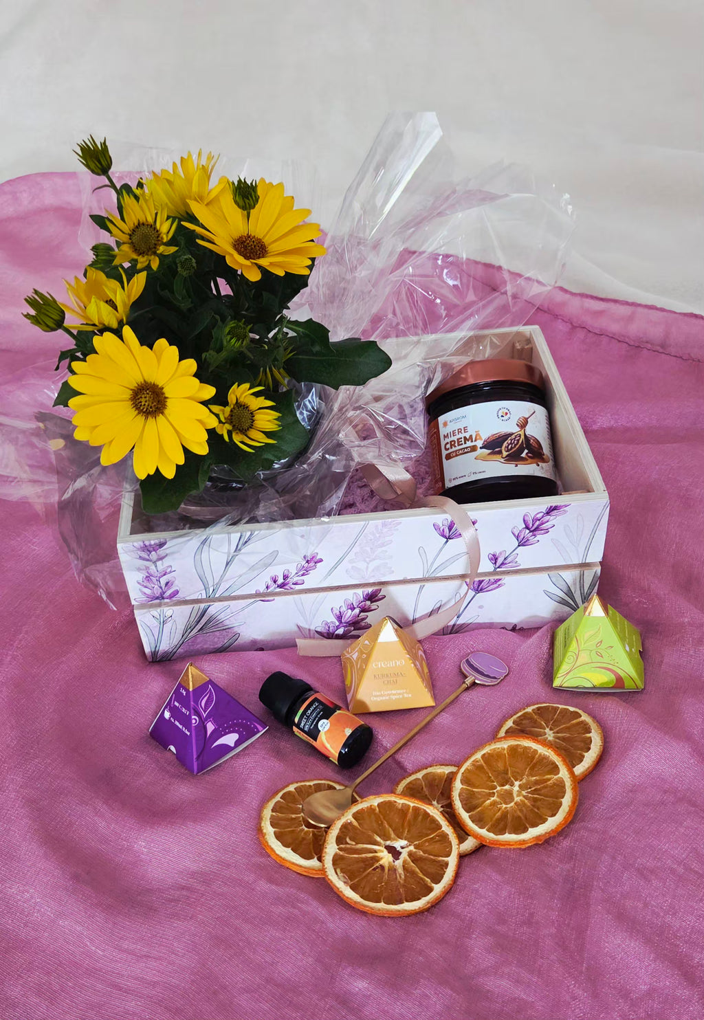 Personalized Wooden Gift Box with Plant & Self-Care Essentials