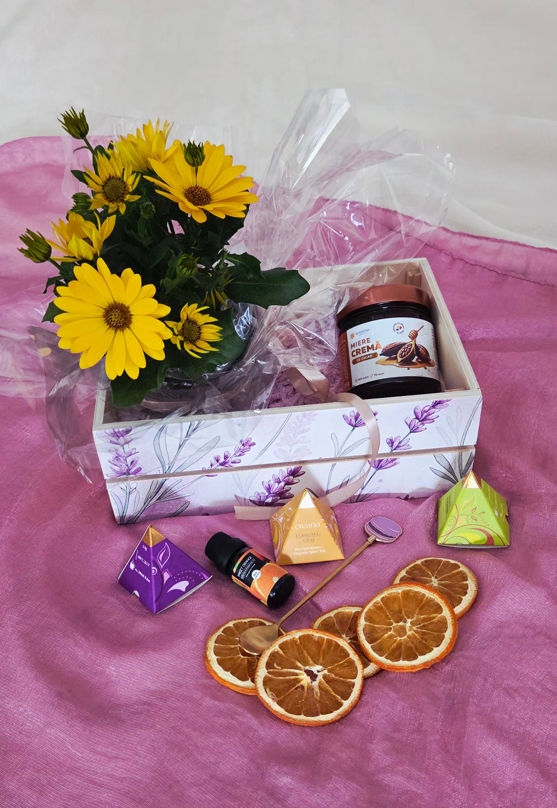 Personalized Wooden Gift Box with Plant & Self-Care Essentials