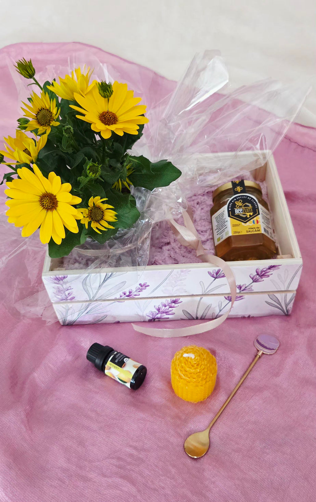 Personalized Wooden Gift Box with Plant & Self-Care Essentials