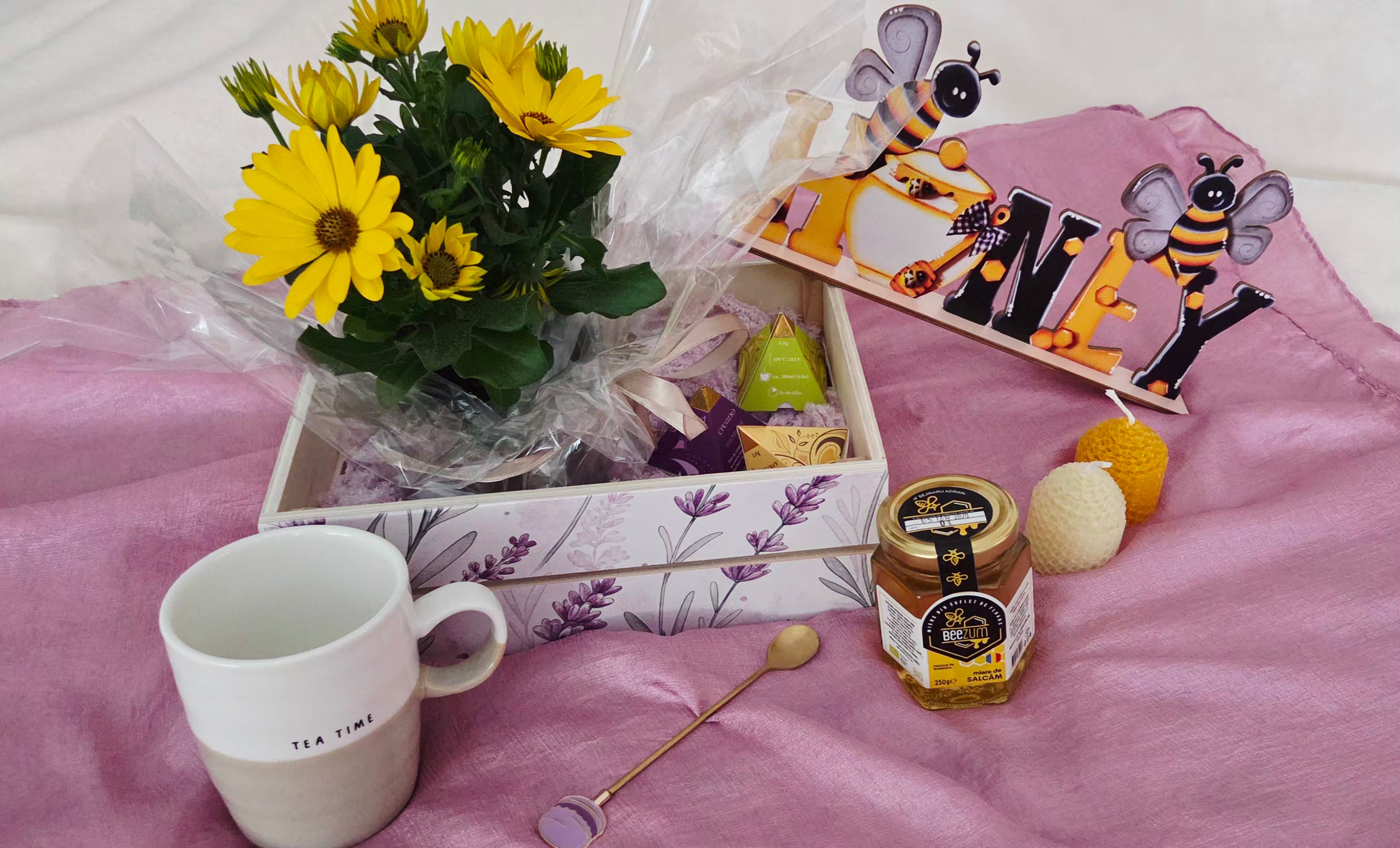 Personalized Wooden Gift Box with Plant & Self-Care Essentials