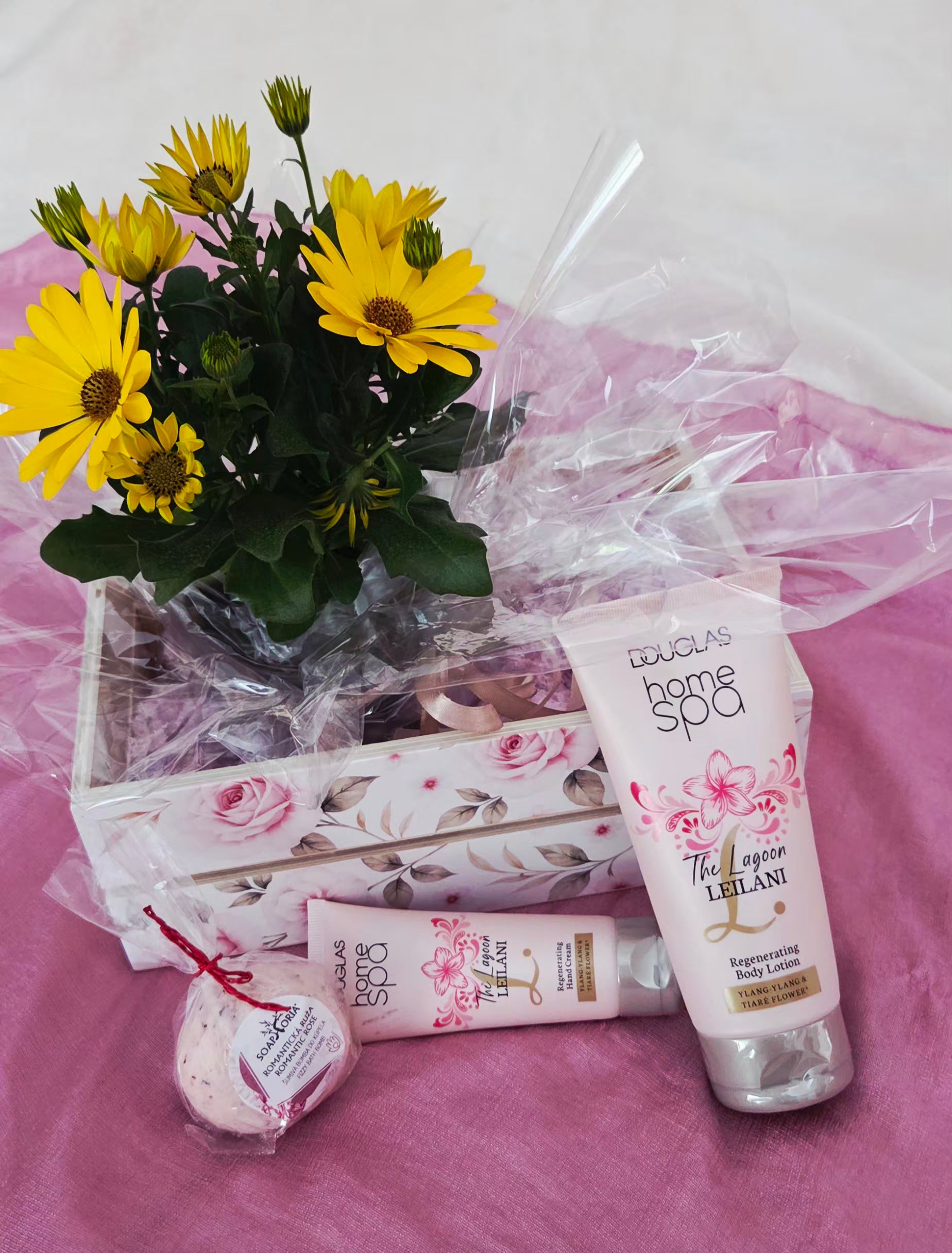 Personalized Wooden Gift Box with Plant & Self-Care Essentials