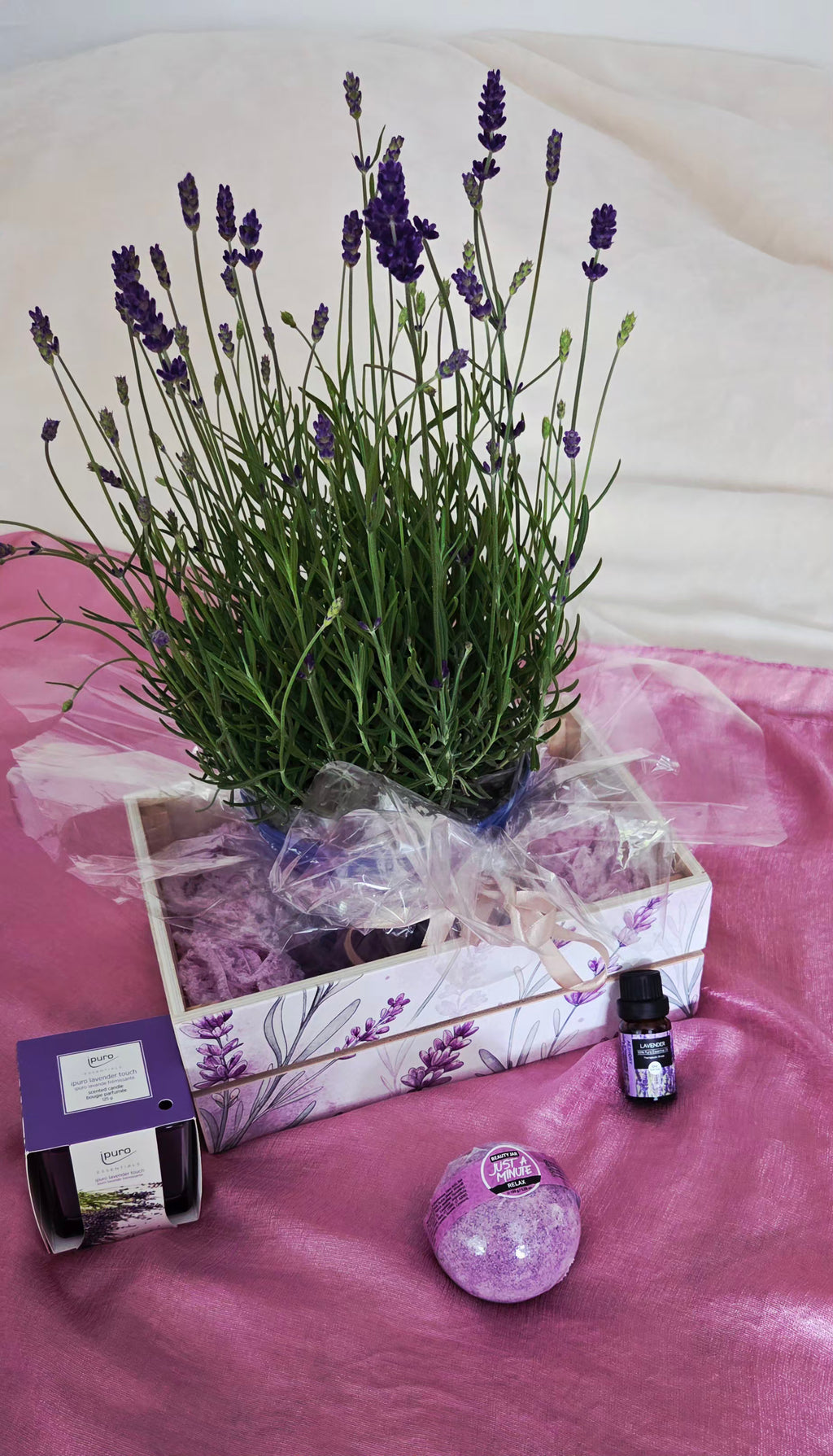 Personalized Wooden Gift Box with Plant & Self-Care Essentials