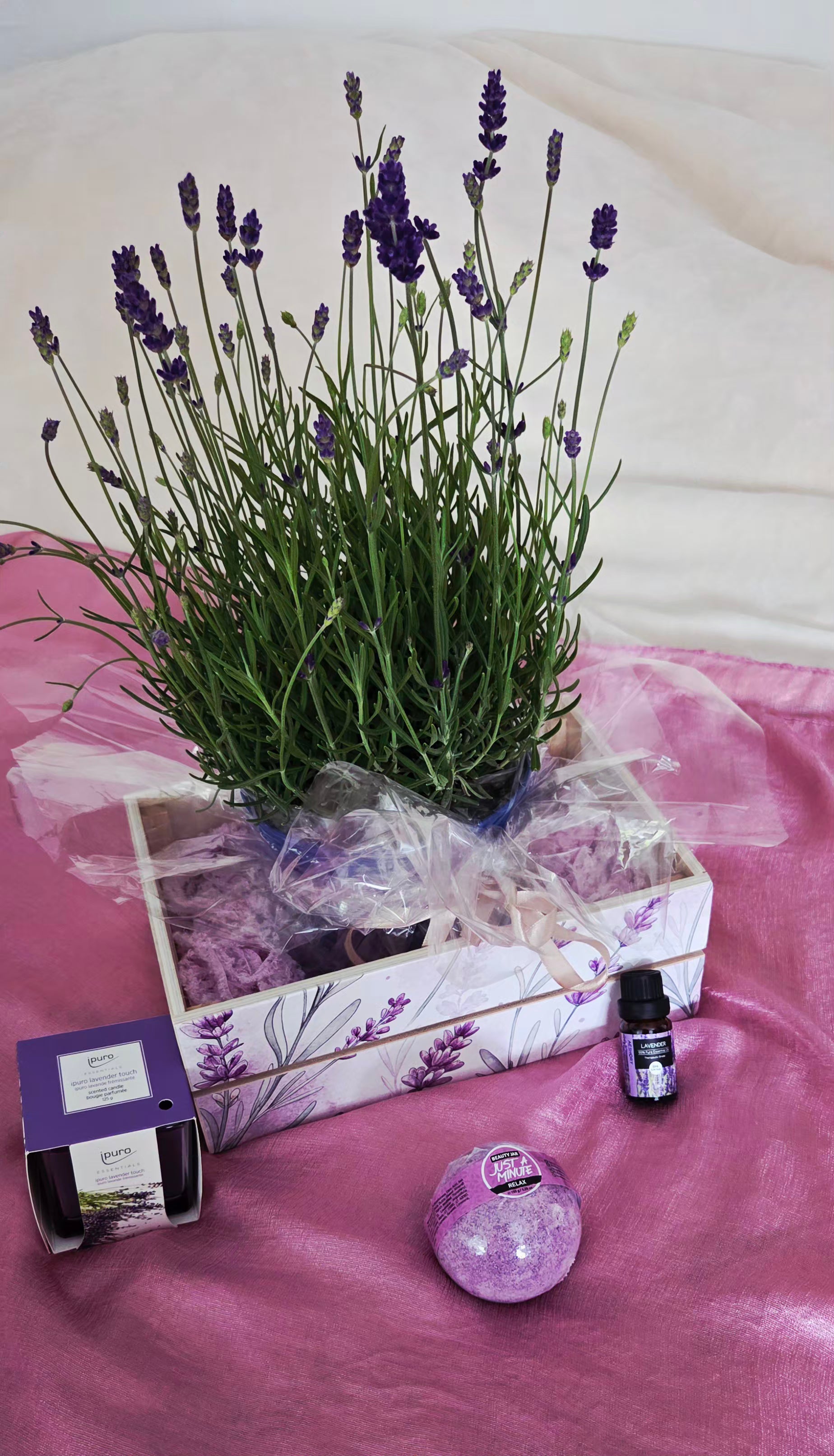 Personalized Wooden Gift Box with Plant & Self-Care Essentials