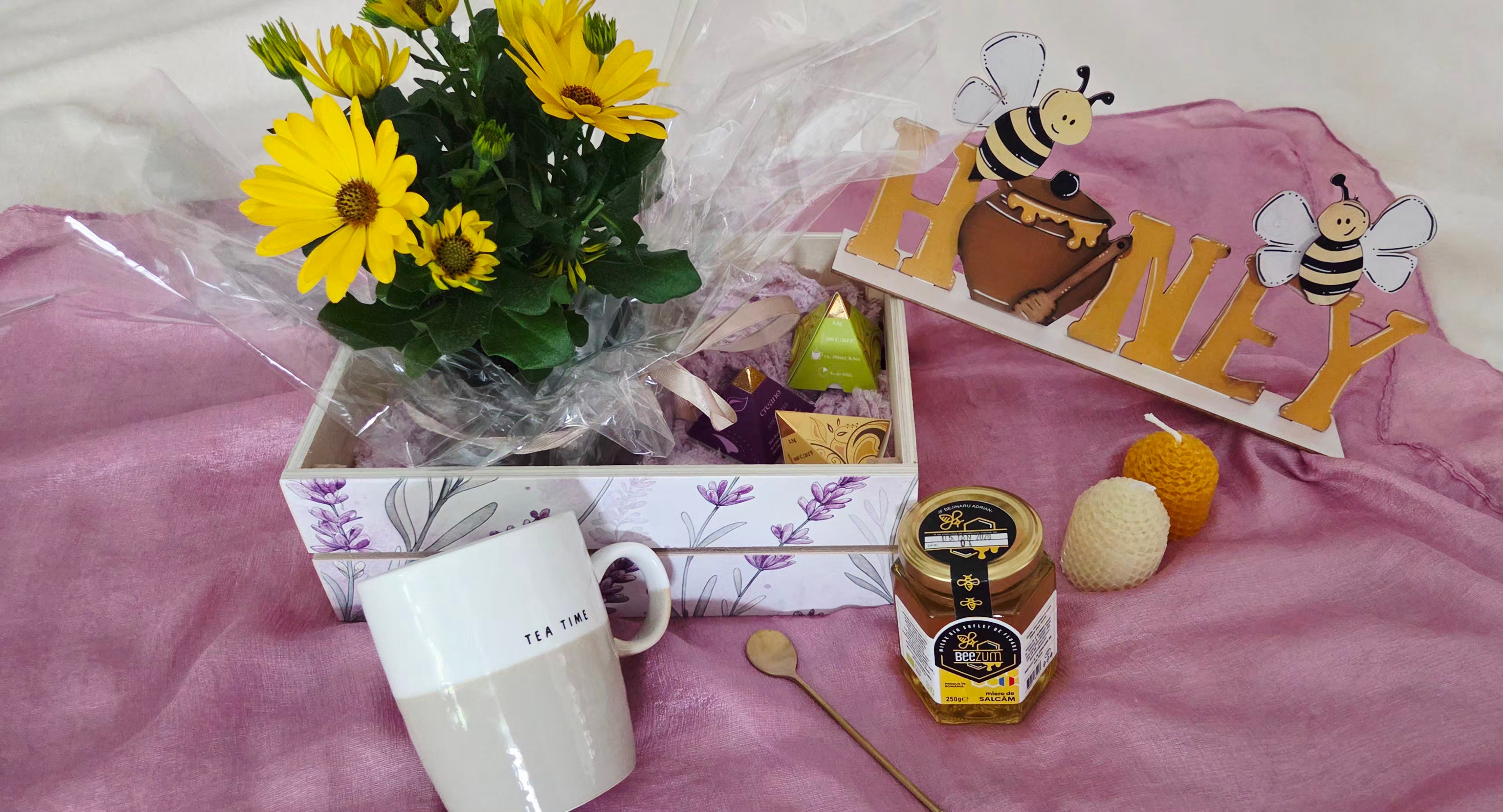 Personalized Wooden Gift Box with Plant & Self-Care Essentials
