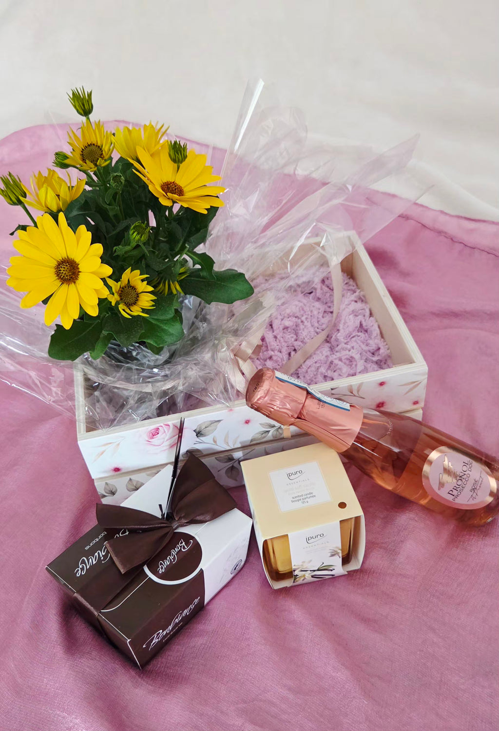 Personalized Wooden Gift Box with Plant & Self-Care Essentials