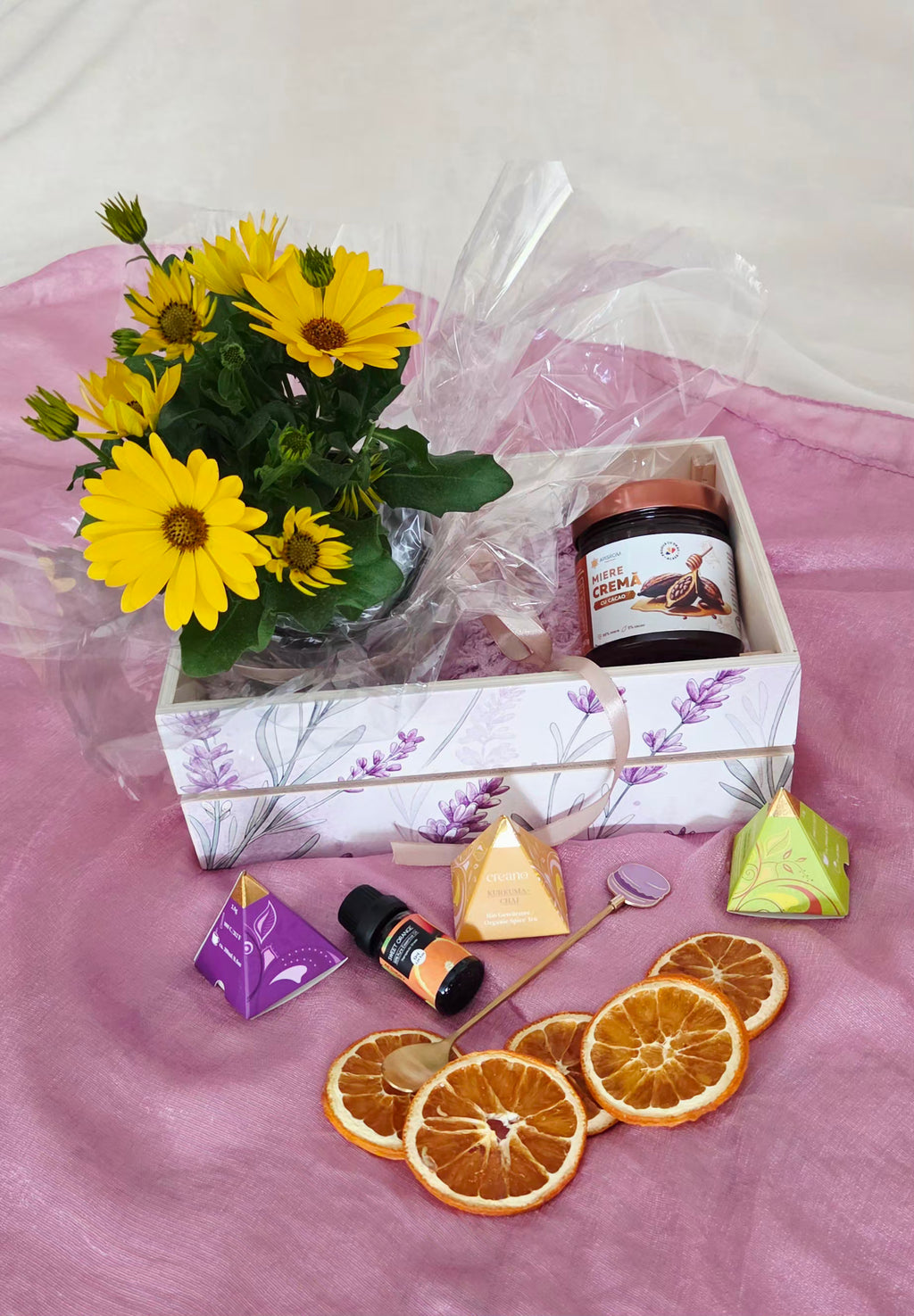 Personalized Wooden Gift Box with Plant & Self-Care Essentials