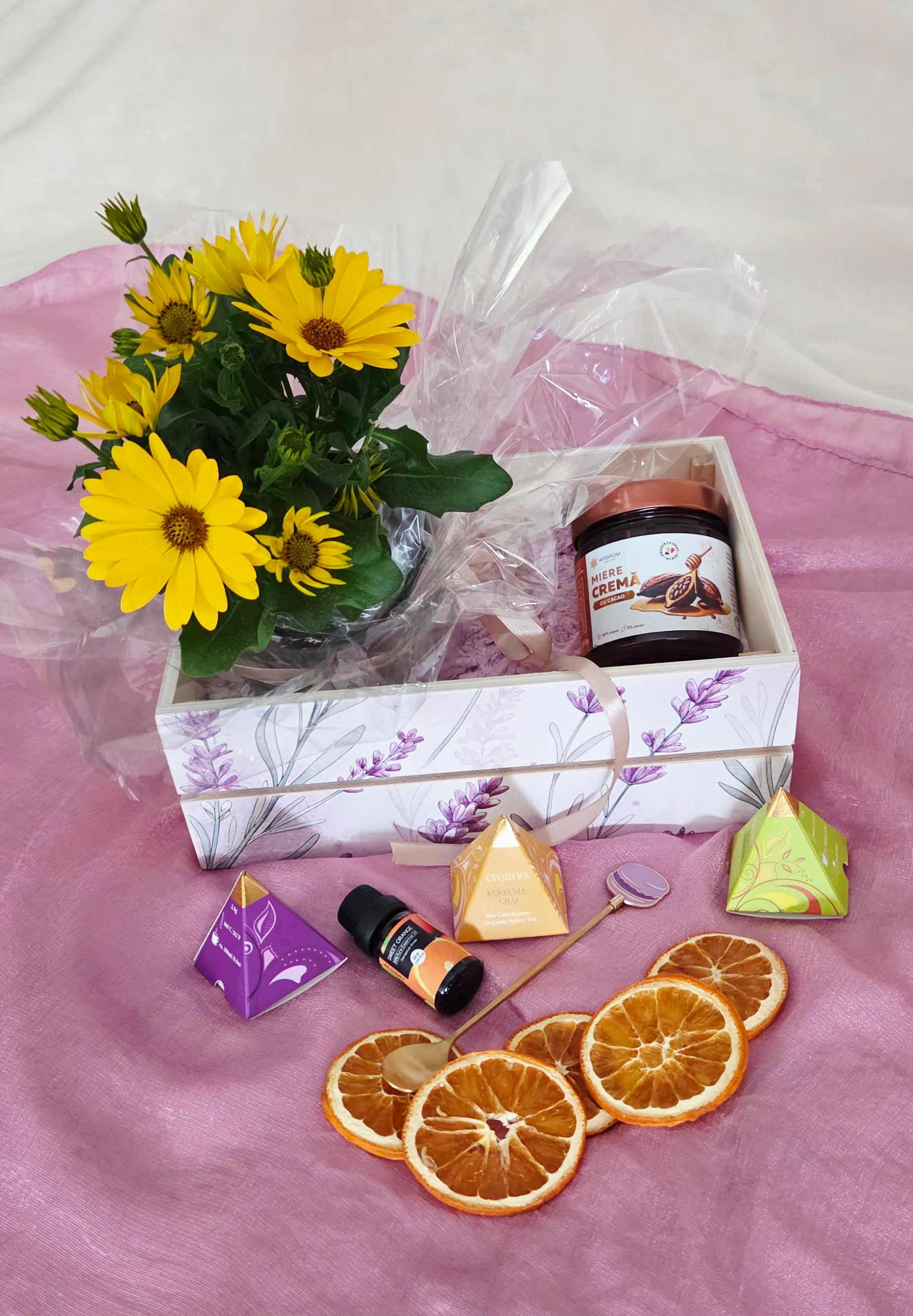Personalized Wooden Gift Box with Plant & Self-Care Essentials