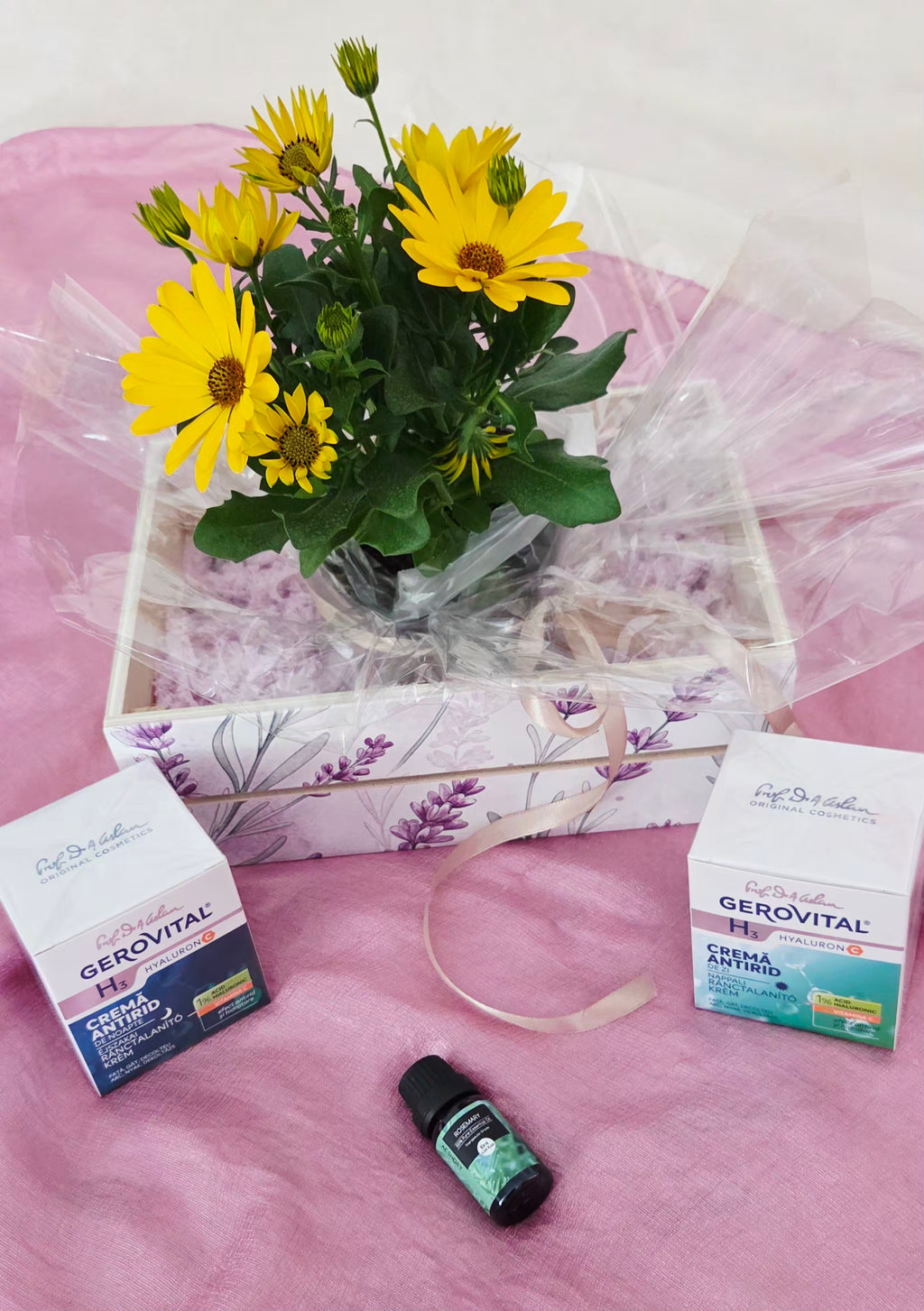 Personalized Wooden Gift Box with Plant & Self-Care Essentials